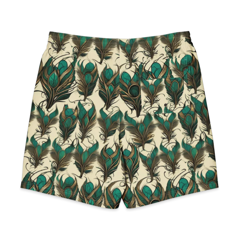 Emerald Plume on Men's Board Shorts — Back
