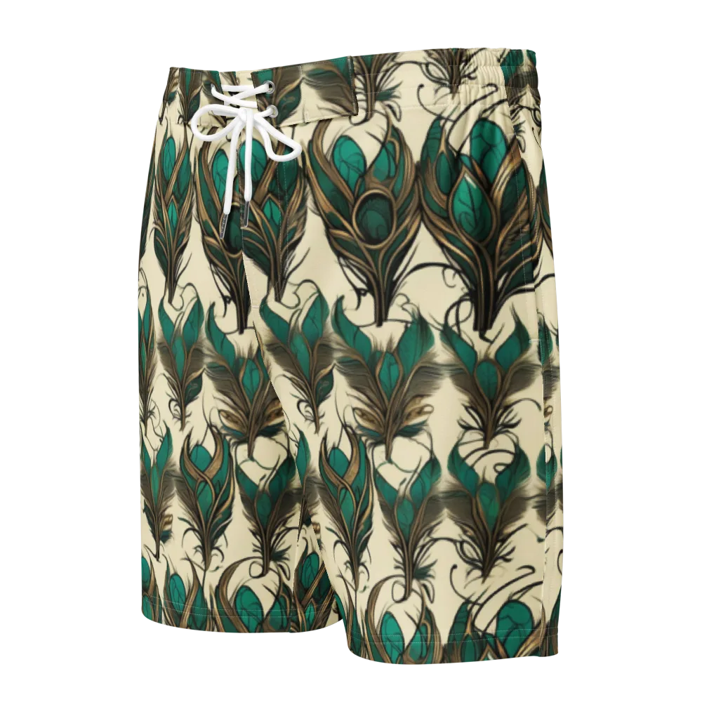 Emerald Plume on Men's Board Shorts — Front