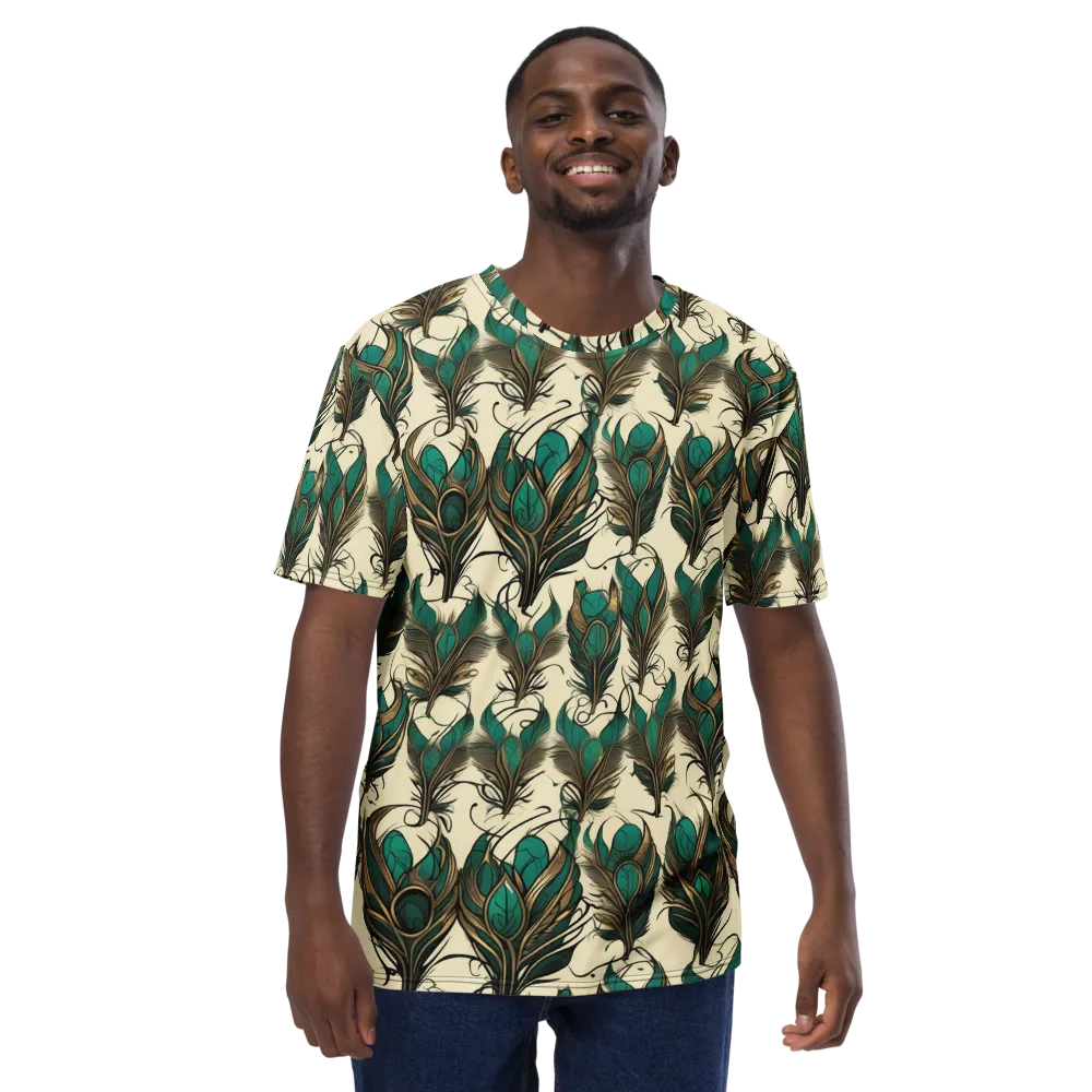 Emerald Plume on Men's Crew Neck T-Shirt — Front