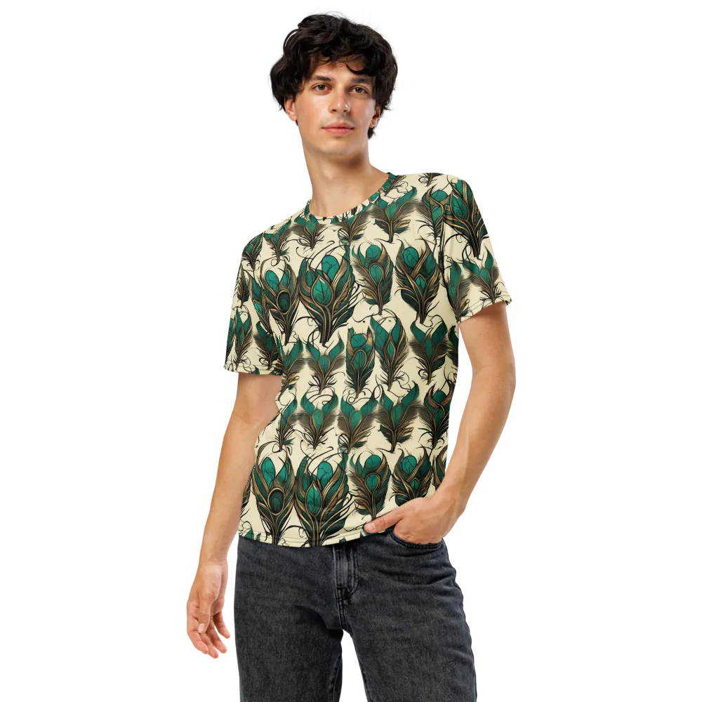 Emerald Plume on Men's Crew Neck T-Shirt — Front