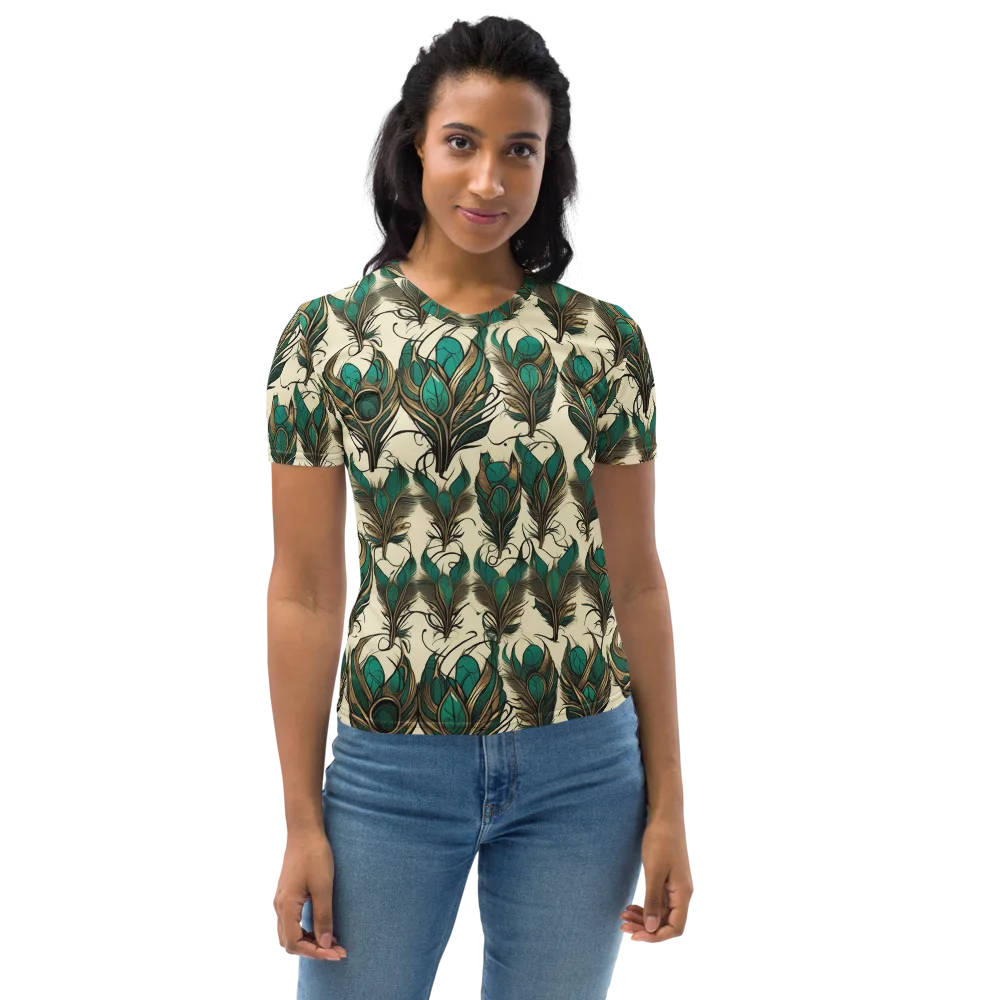 Emerald Plume on Women's Crew Neck T-Shirt — Front