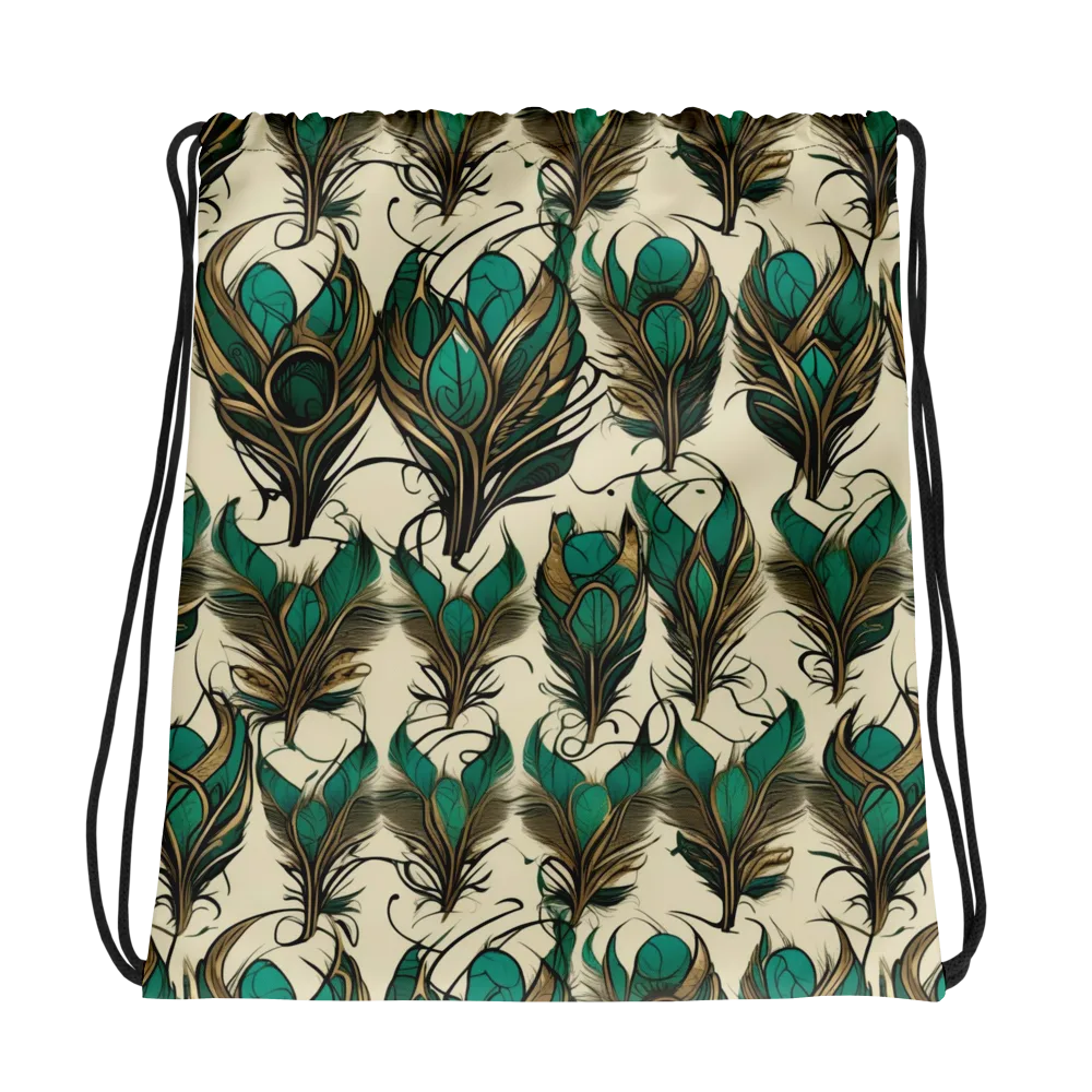 Emerald Plume on Drawstring Bag — Photo
