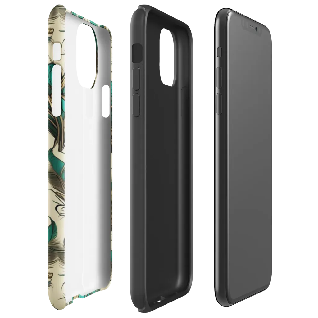 Emerald Plume on Tough Case for iPhone® — Right