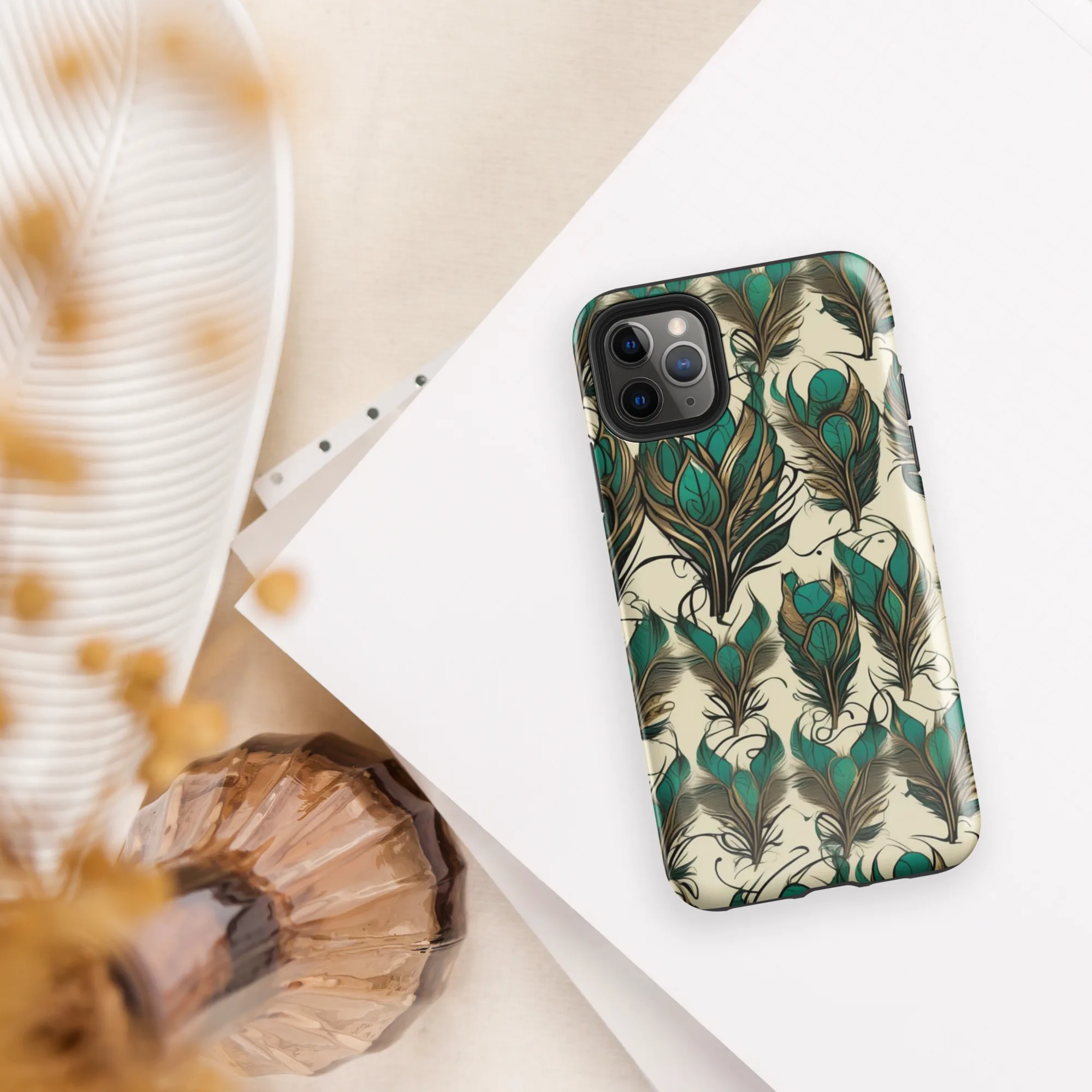 Emerald Plume on Tough Case for iPhone® — Front