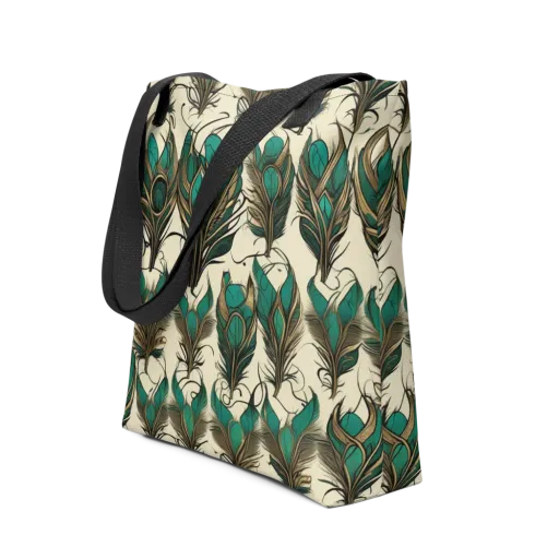 Emerald Plume on a Tote Bag
