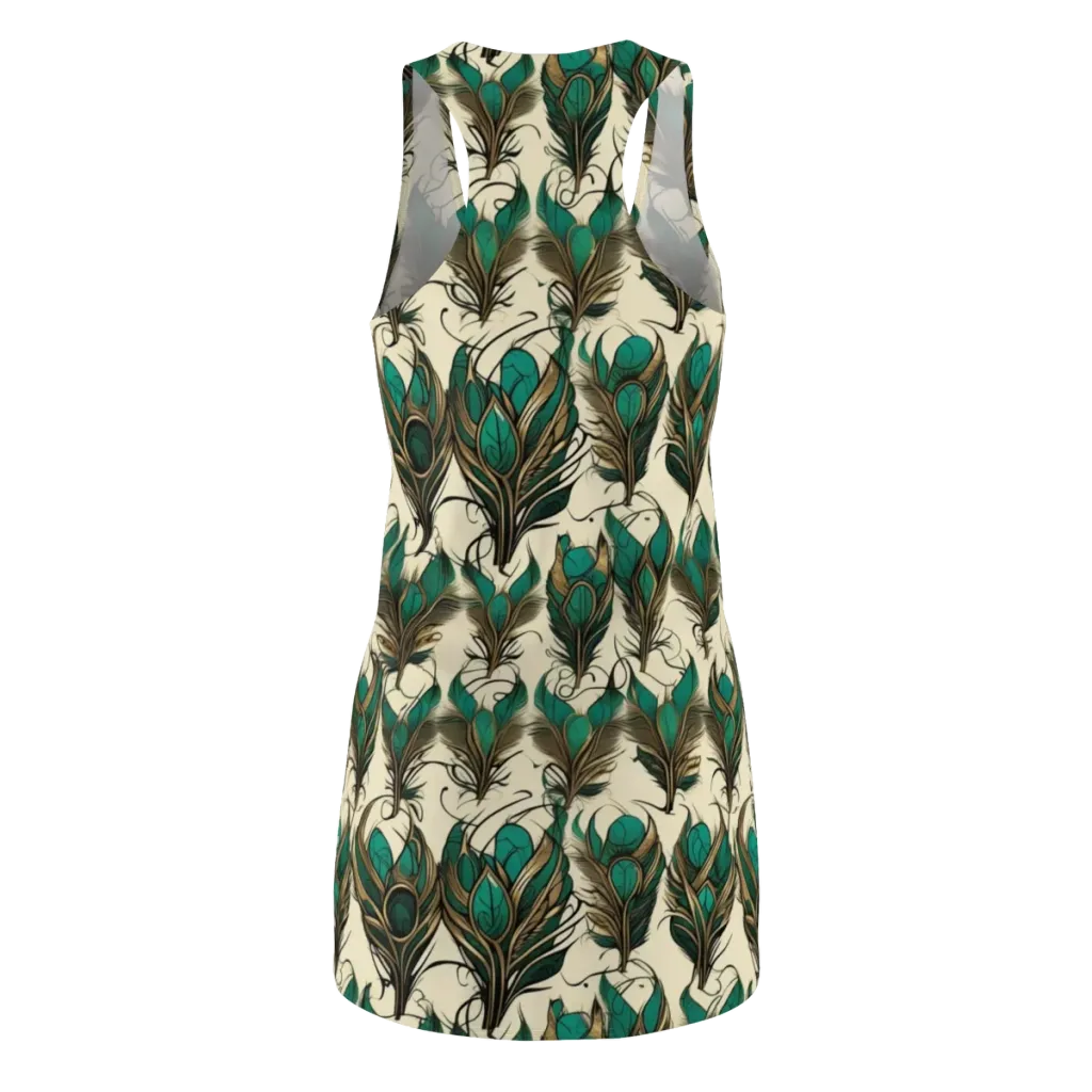 Emerald Plume on Racerback Dress — Back