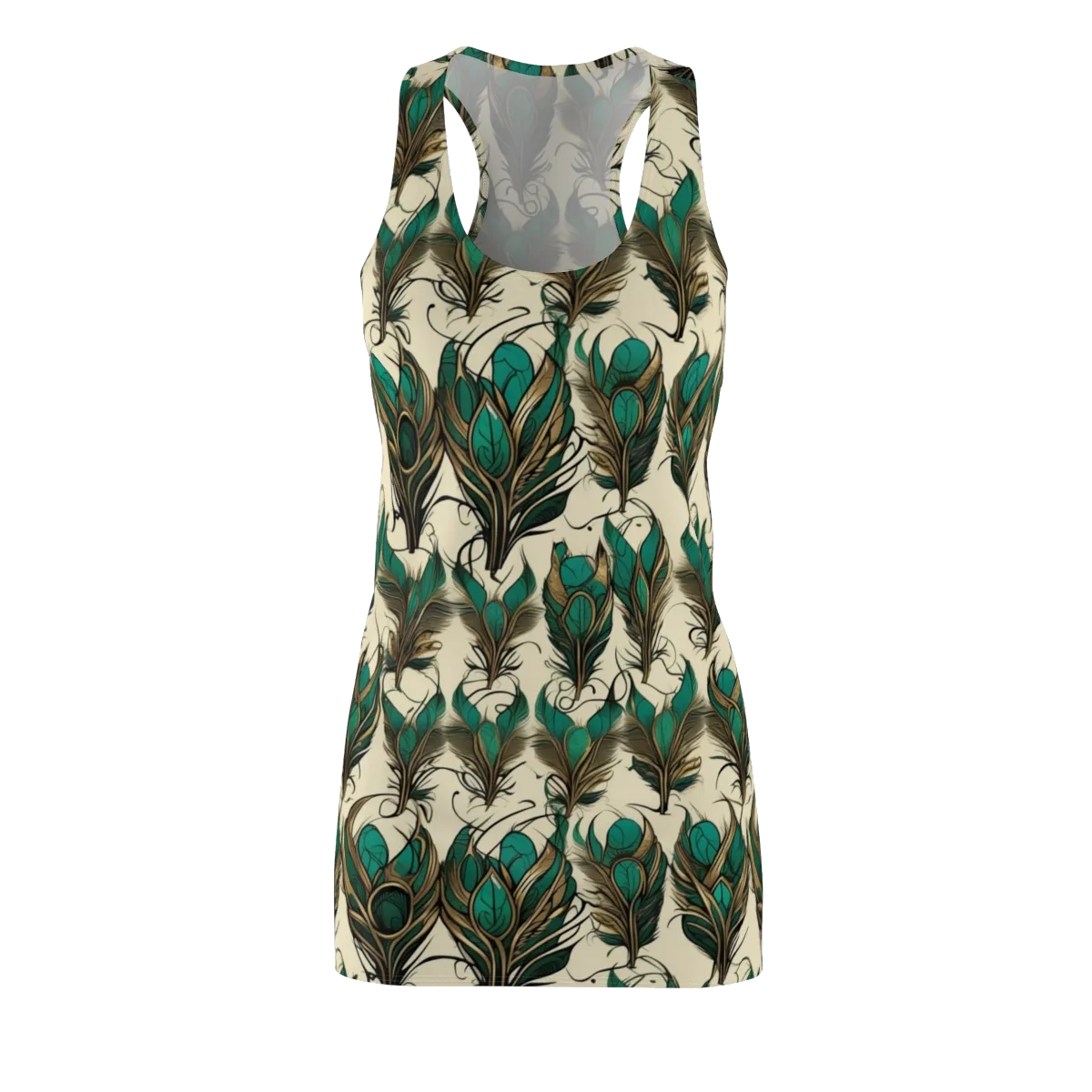 Emerald Plume on Racerback Dress — Front