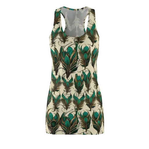 Emerald Plume on a Racerback Dress