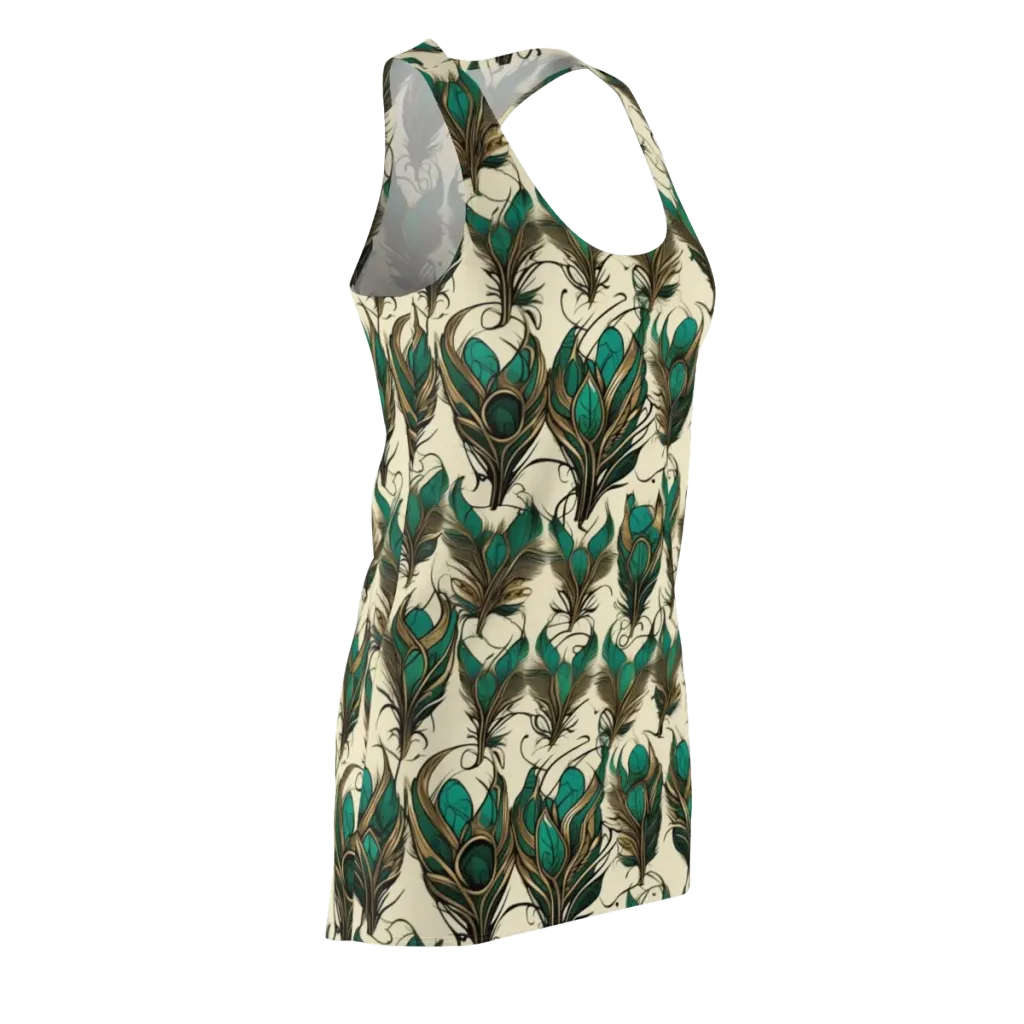 Emerald Plume on Racerback Dress — Front Side