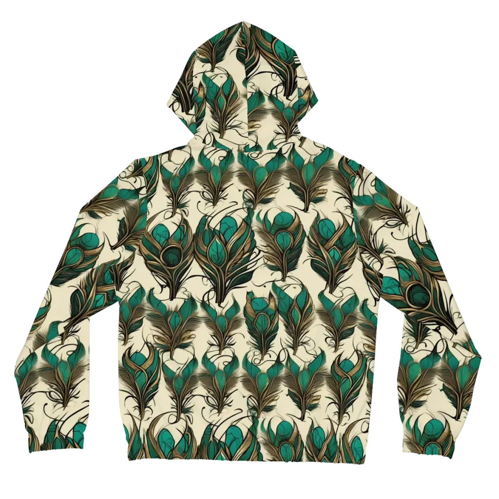 Emerald Plume on Women's Full-Zip Hoodie — Back