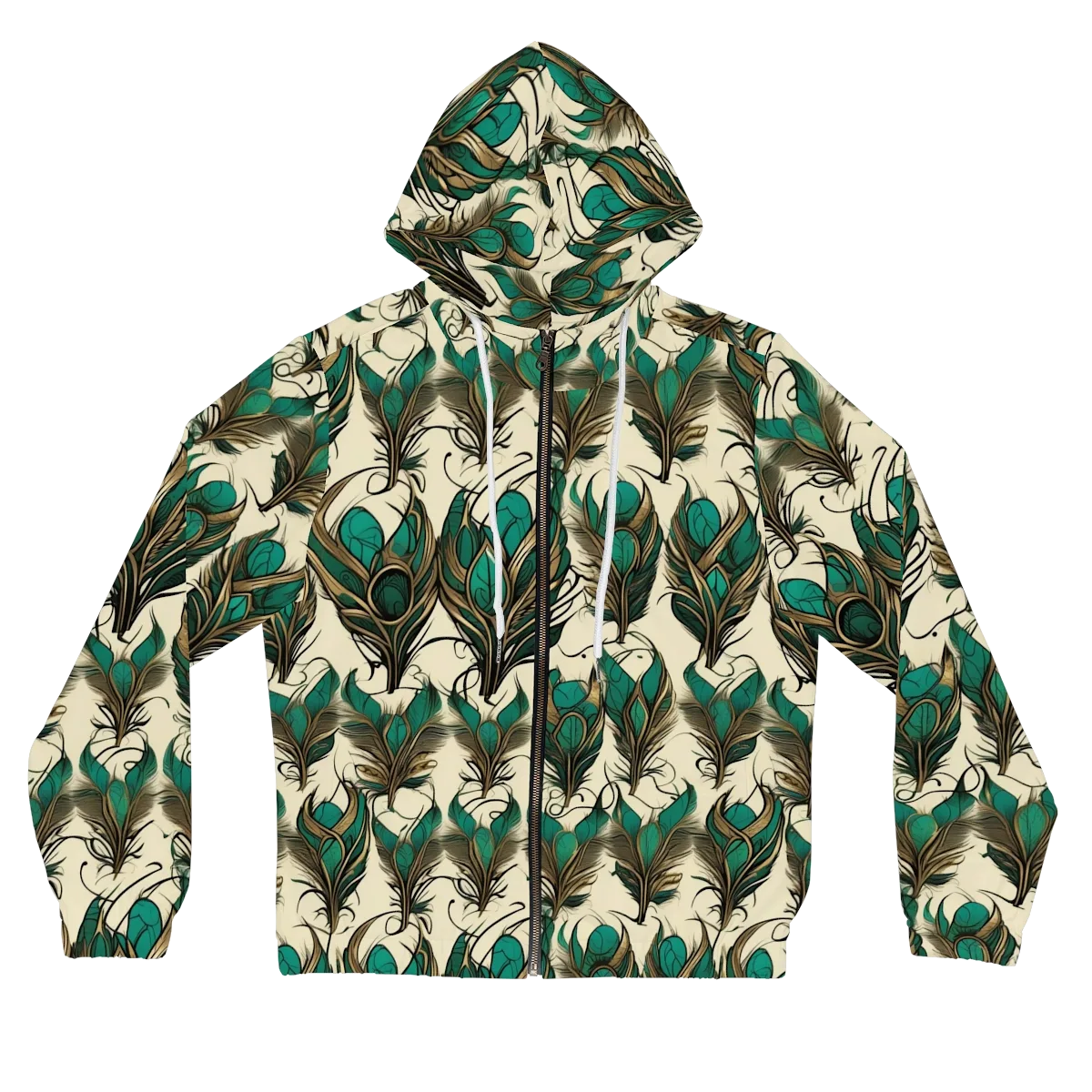 Emerald Plume on Women's Full-Zip Hoodie — Front