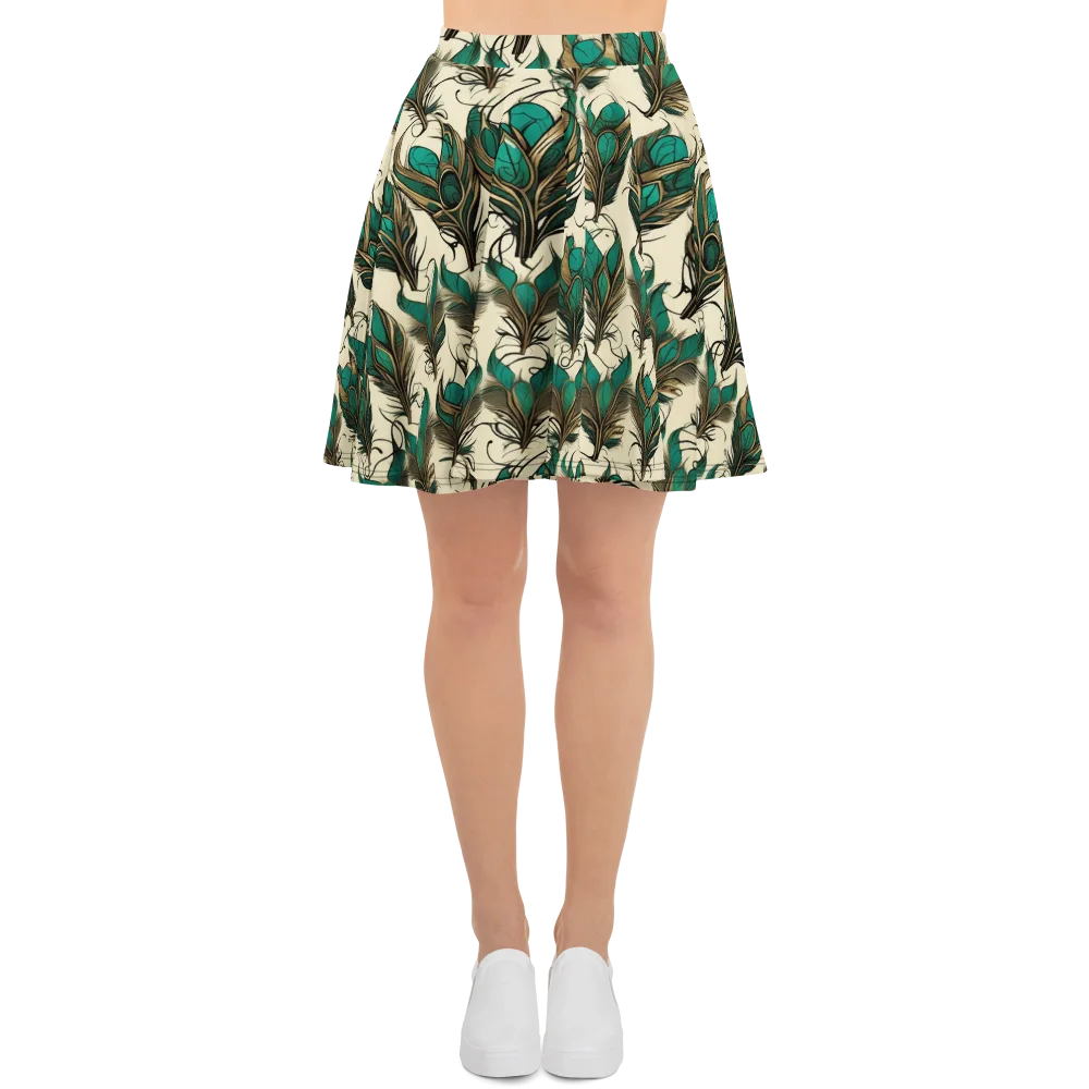 Emerald Plume on Skater Skirt — Front