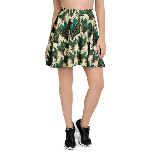 Emerald Plume on a Skater Skirt