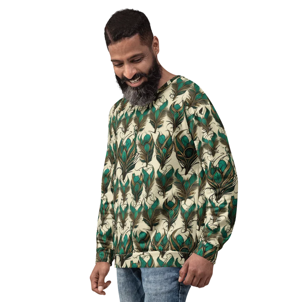 Emerald Plume on Sweatshirt — Left Front
