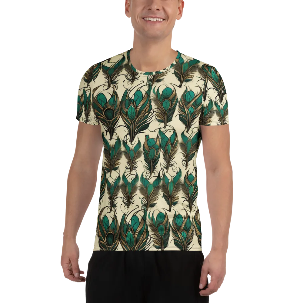 Emerald Plume on Men's Athletic T-Shirt — Front