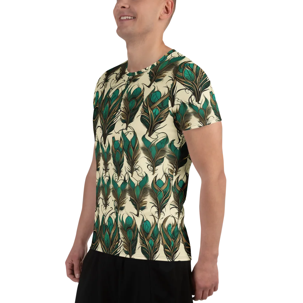 Emerald Plume on Men's Athletic T-Shirt — Left