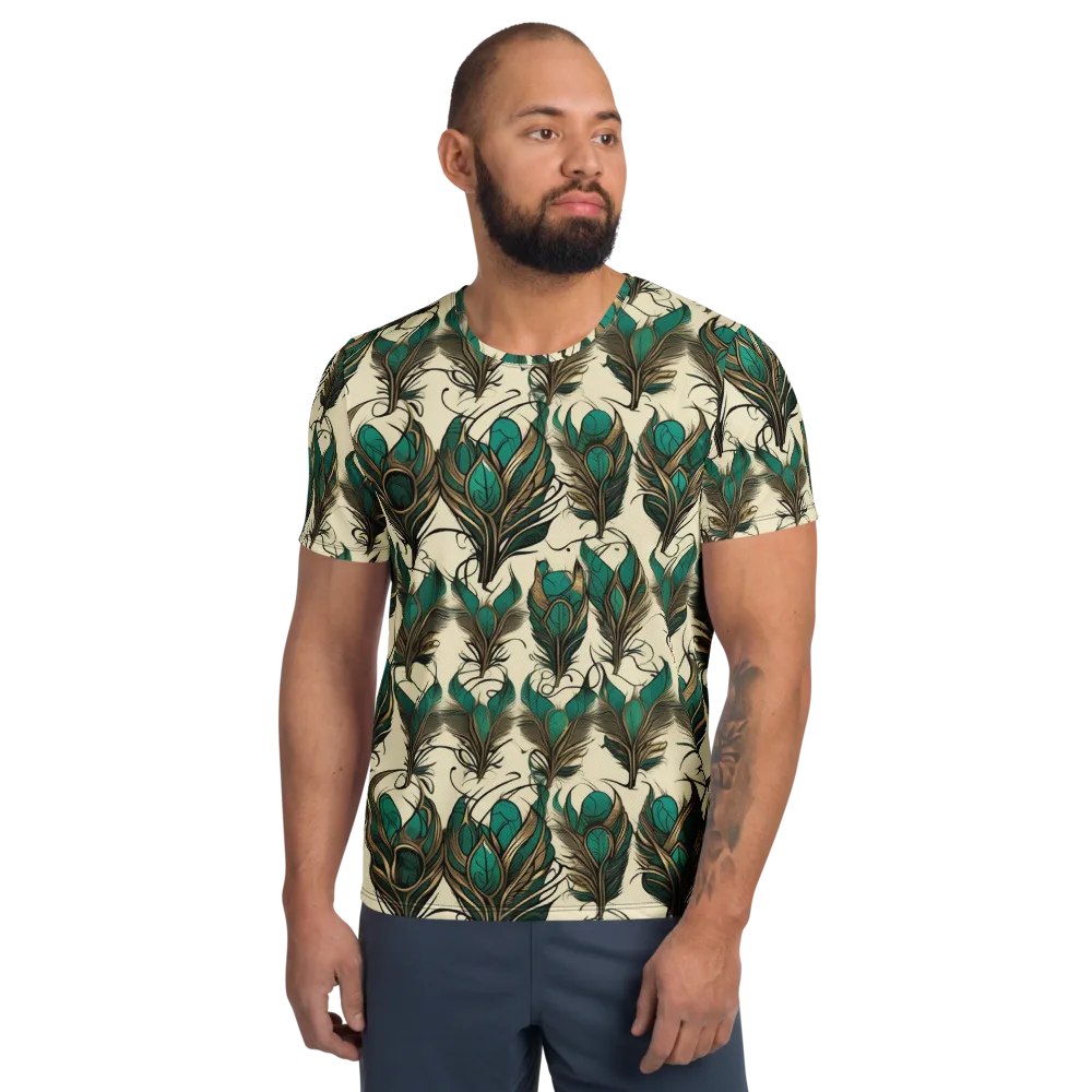 Emerald Plume on Men's Athletic T-Shirt — Front