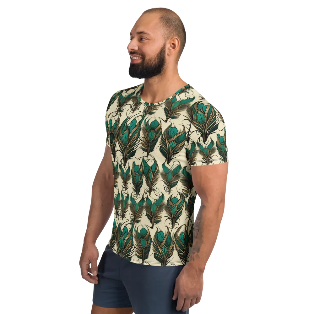 Emerald Plume on Men's Athletic T-Shirt — Left