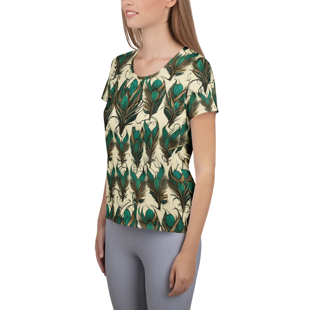 Emerald Plume on Women's Athletic T-Shirt — Left