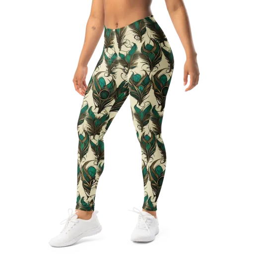 Emerald Plume on a Leggings