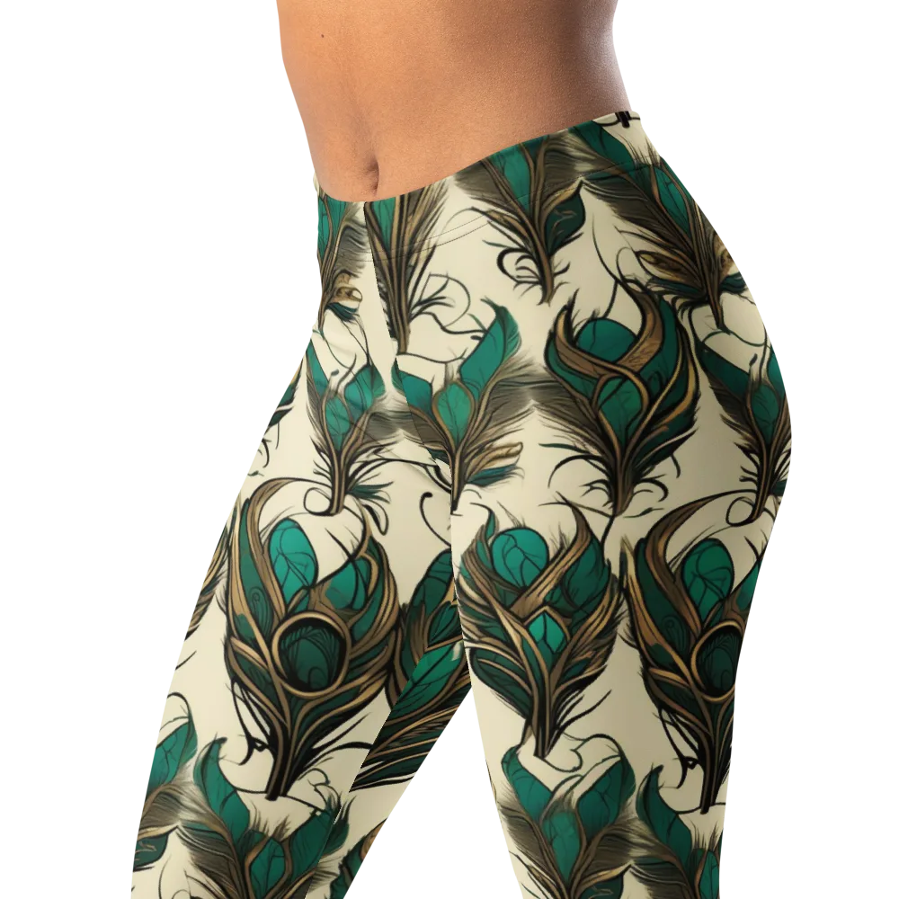Emerald Plume on Leggings — Left Front
