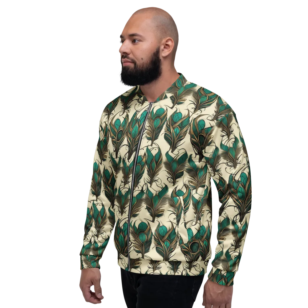 Emerald Plume on Bomber Jacket — Left