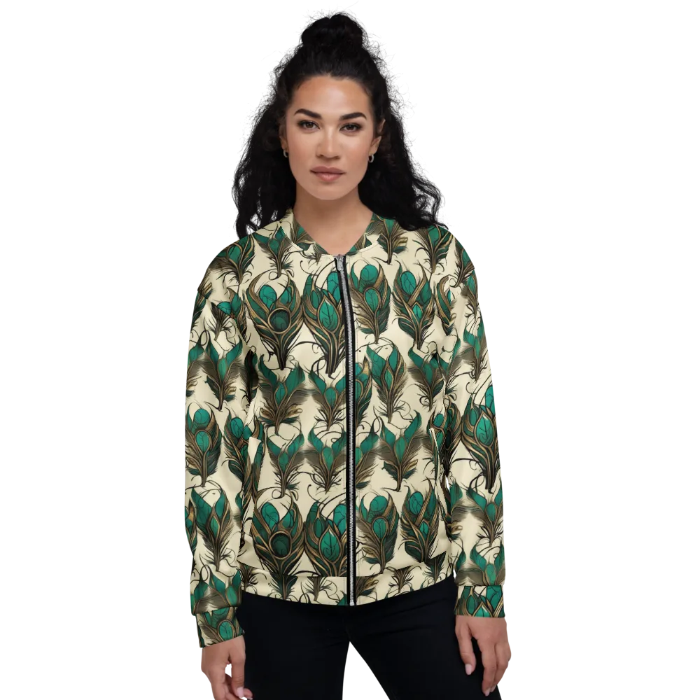 Emerald Plume on Bomber Jacket — Front