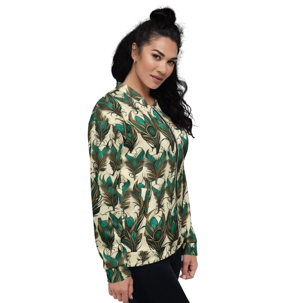 Emerald Plume on Bomber Jacket — Right