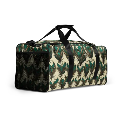 Emerald Plume on a Duffle Bag