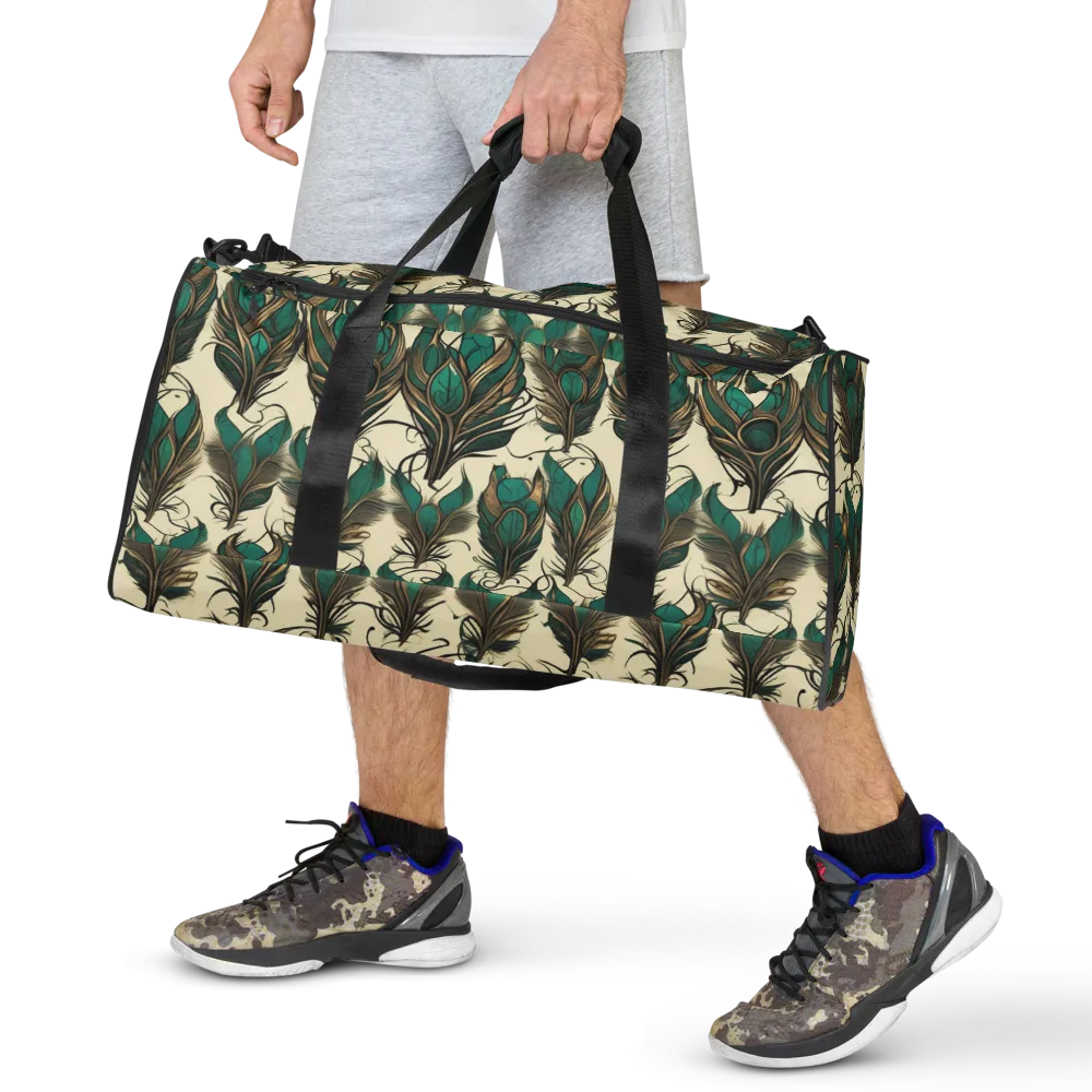 Emerald Plume on Duffle Bag — Front