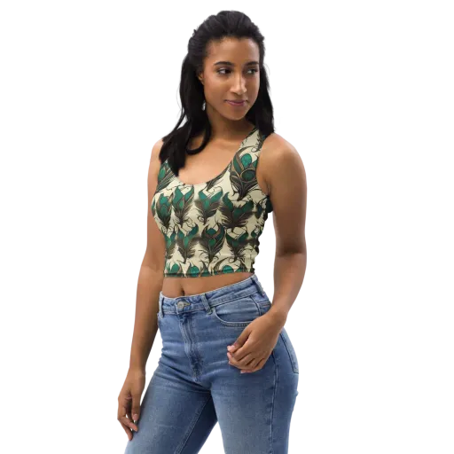 Emerald Plume on a Crop Top