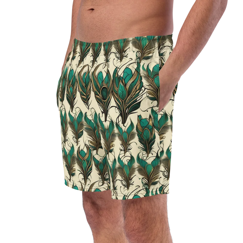 Emerald Plume on Swim Trunks — Left Front