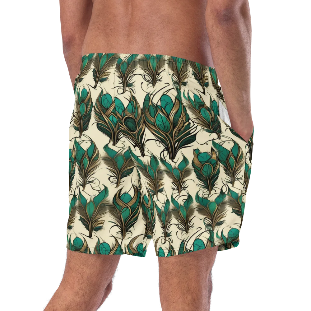 Emerald Plume on Swim Trunks — Right Back