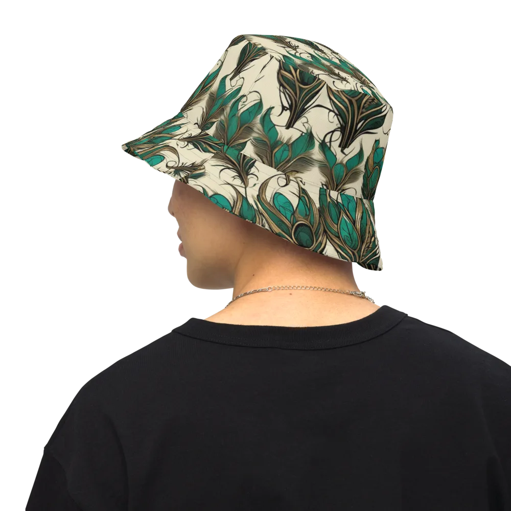 Emerald Plume on Reversible Bucket Hat — Back Inside