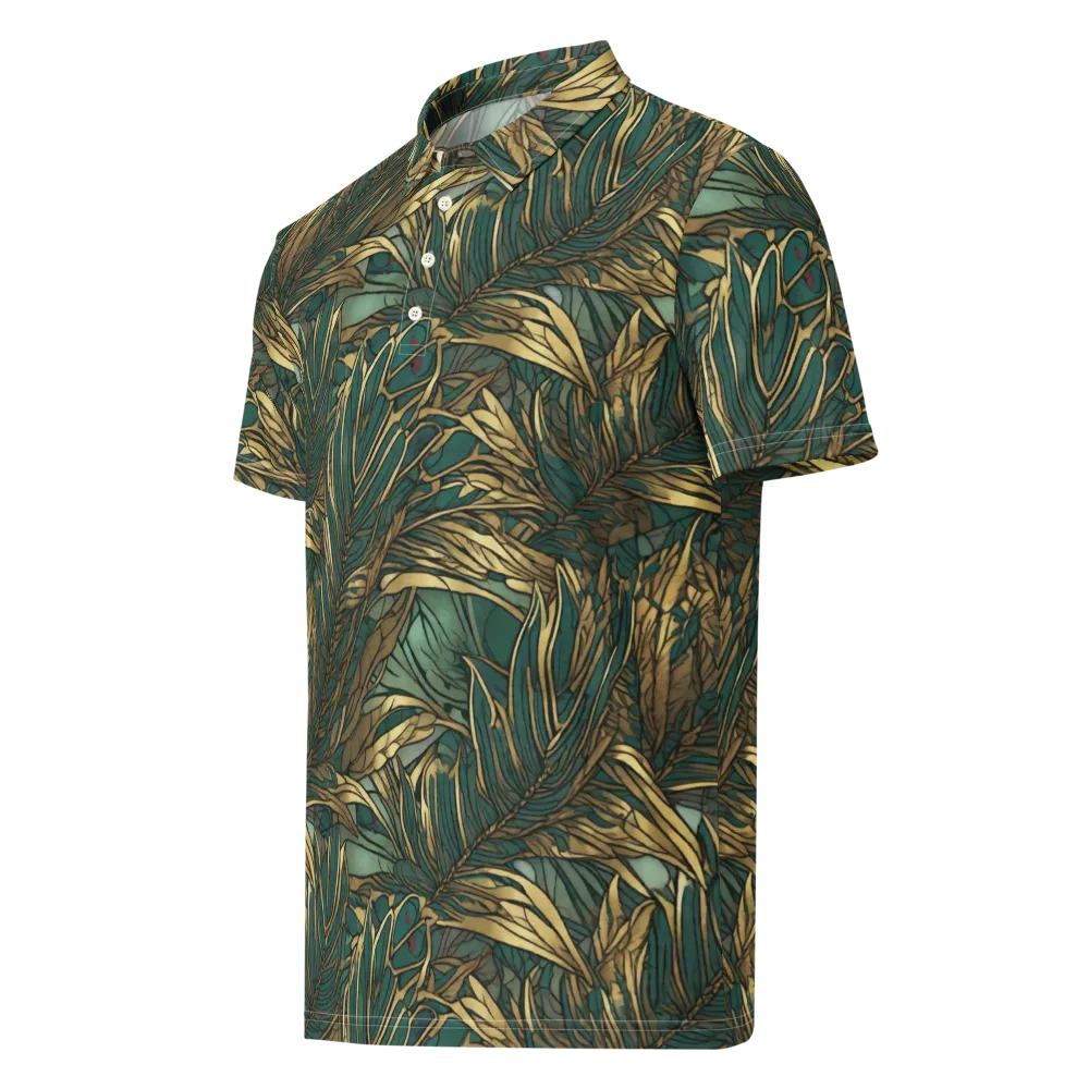 Verdigris Canopy on Men's Slim Fit Polo Shirt — Left Front