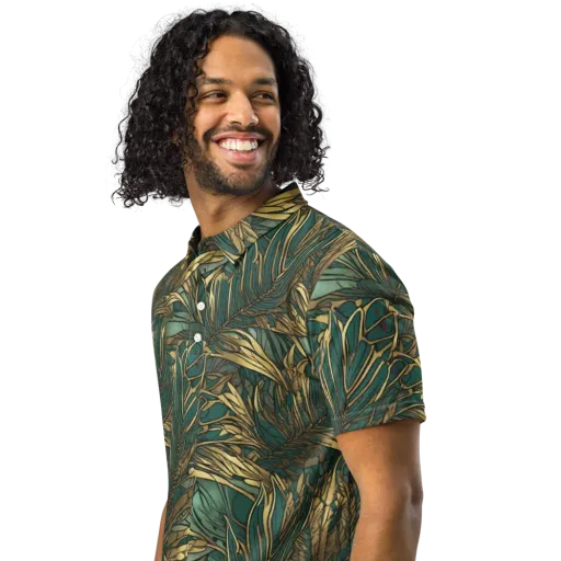 Verdigris Canopy on a Men's Slim Fit Polo Shirt