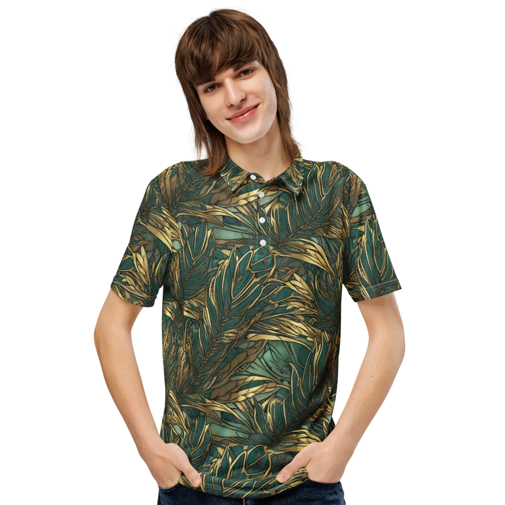 Verdigris Canopy on Men's Slim Fit Polo Shirt — Front