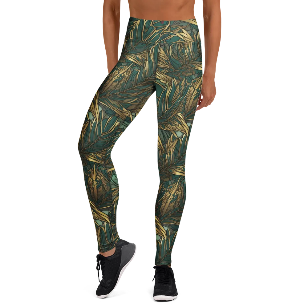 Verdigris Canopy on Yoga Leggings — Front