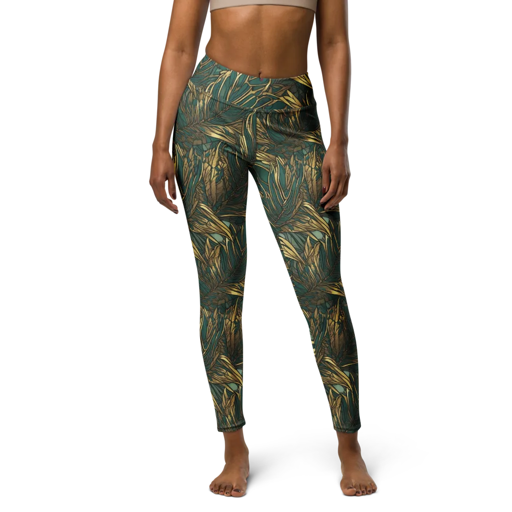 Verdigris Canopy on Yoga Leggings — Front