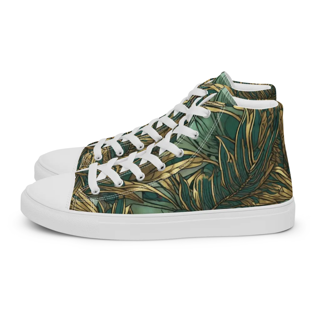 Verdigris Canopy on Women's High Top Canvas Shoes — Left