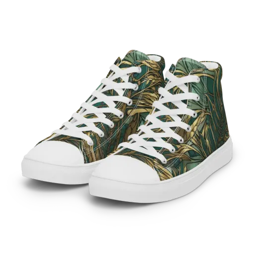 Verdigris Canopy on a Women's High Top Canvas Shoes