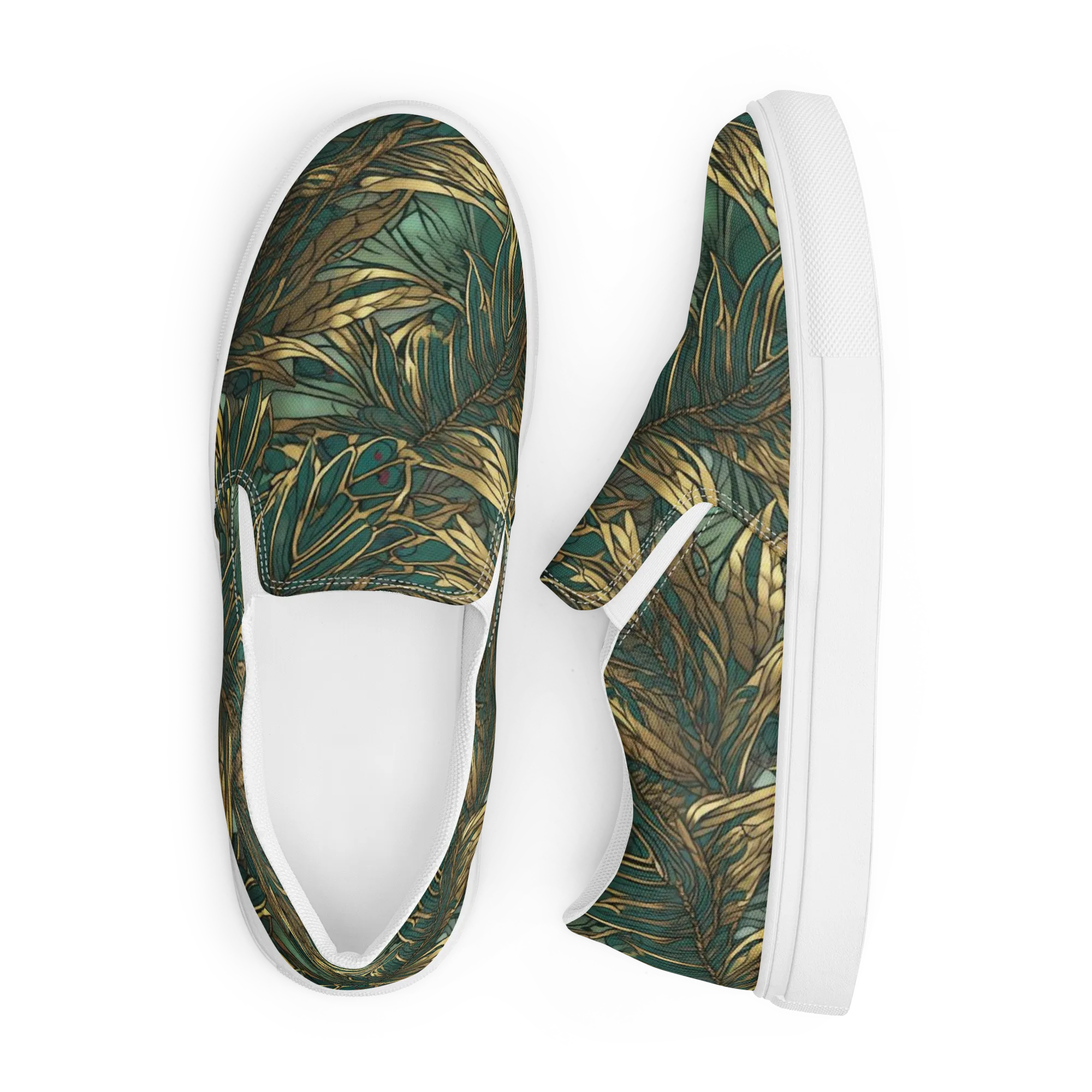 Verdigris Canopy on Men's Slip-On Canvas Shoes — Front