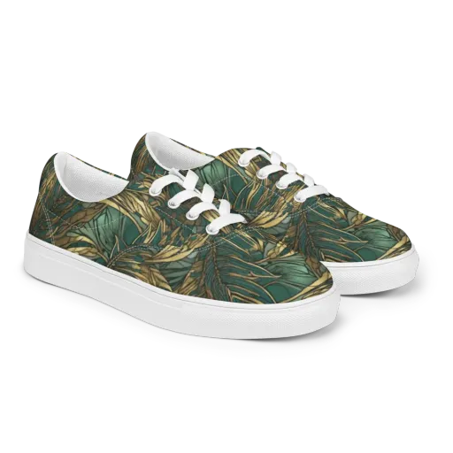 Verdigris Canopy on a Men's Lace-Up Canvas Shoes
