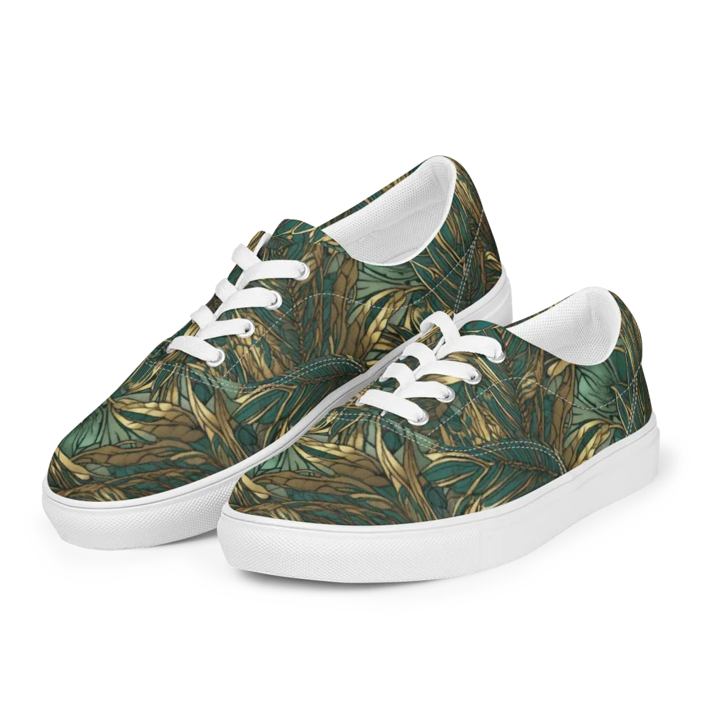 Verdigris Canopy on Men's Lace-Up Canvas Shoes — Left Front