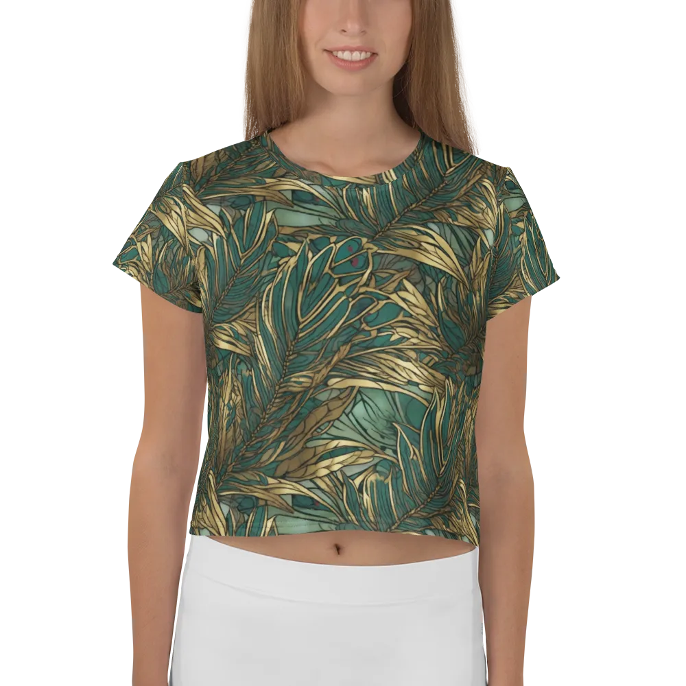 Verdigris Canopy on Crop Tee — Front