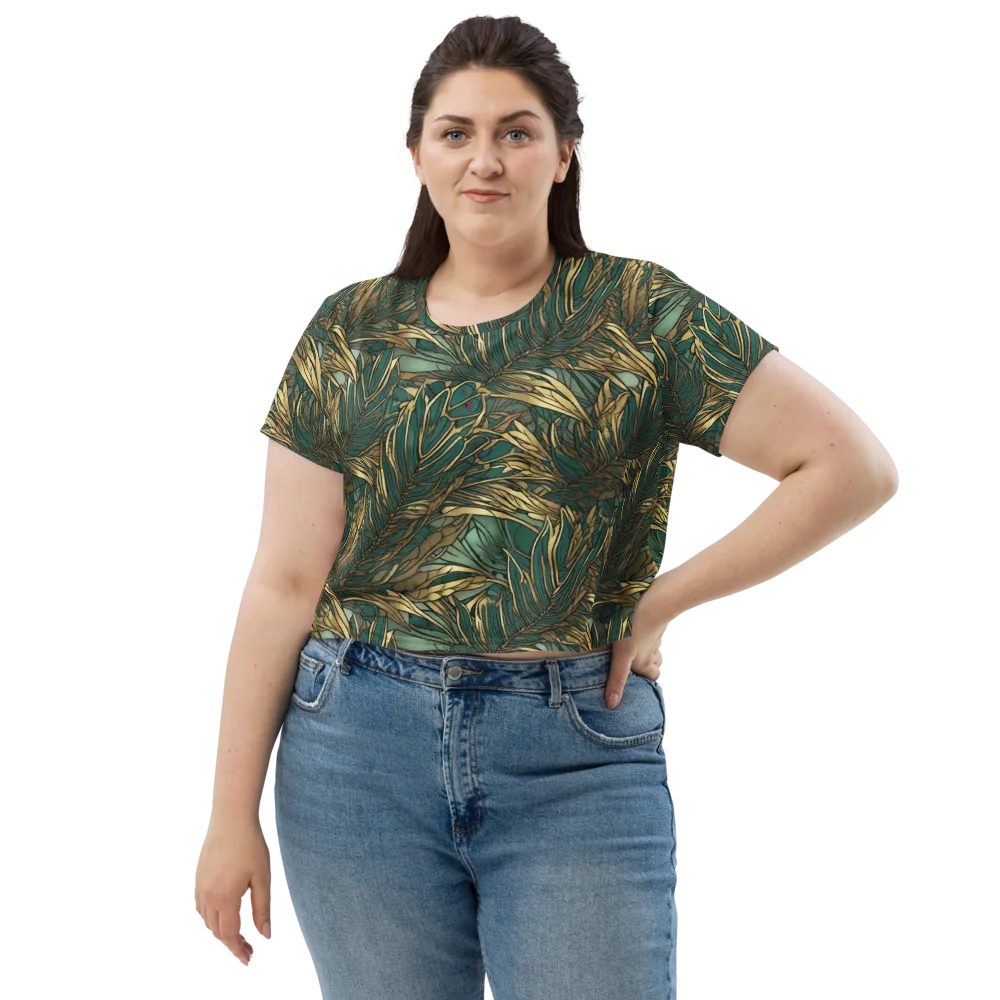 Verdigris Canopy on Crop Tee — Front