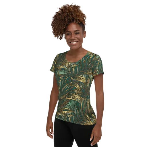 Verdigris Canopy on a Women's Athletic T-Shirt