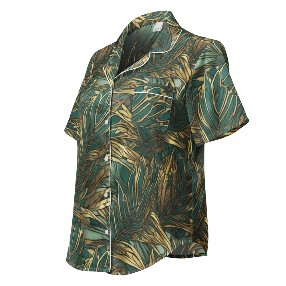Verdigris Canopy on Women's Short Sleeve Pajama Top — Left Front