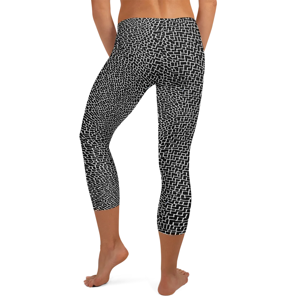 Obsidian Mosaic on Capri Leggings — Back