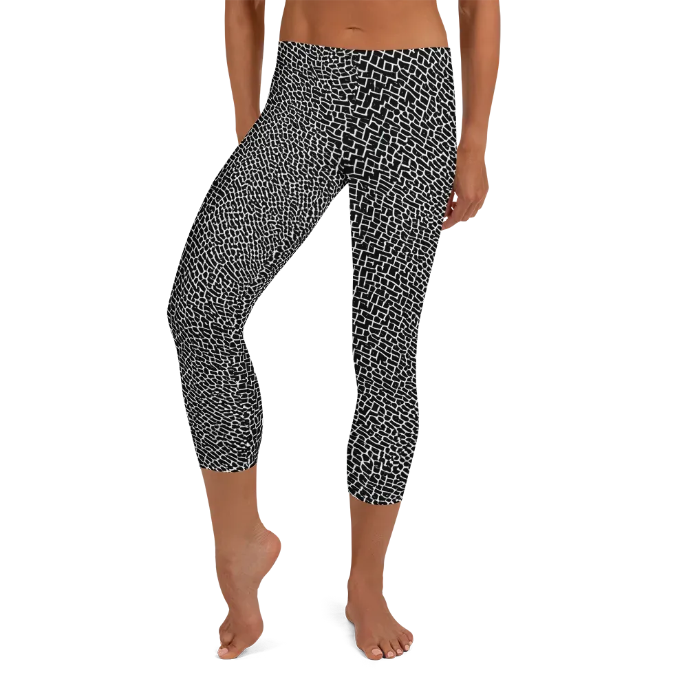 Obsidian Mosaic on Capri Leggings — Front